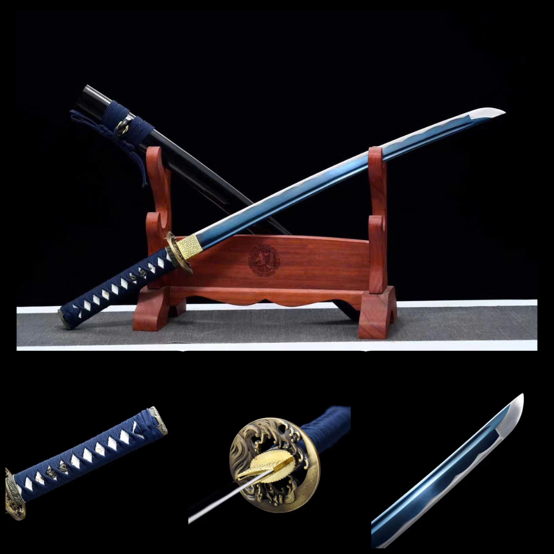 Wakizashi thép Carbon  / Tôi luyện màu [MSP 33 ]